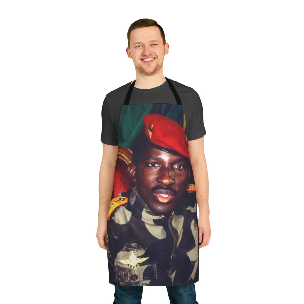 Thomas Sankara Inspired African History Apron featuring a portrait of the Burkinabé revolutionary leader