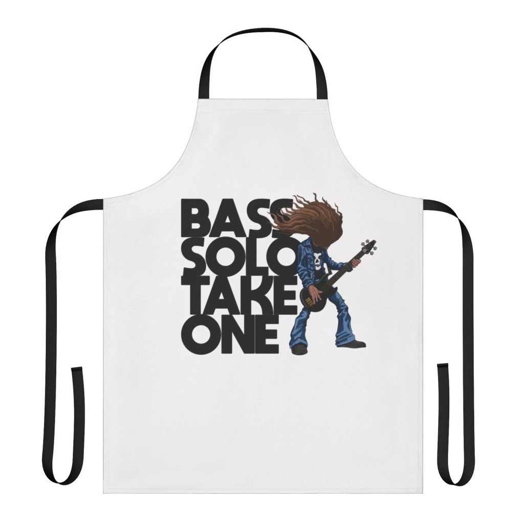 A durable, high-quality apron featuring a graphic inspired by the legendary bass player Cliff Burton and thrash metal music.