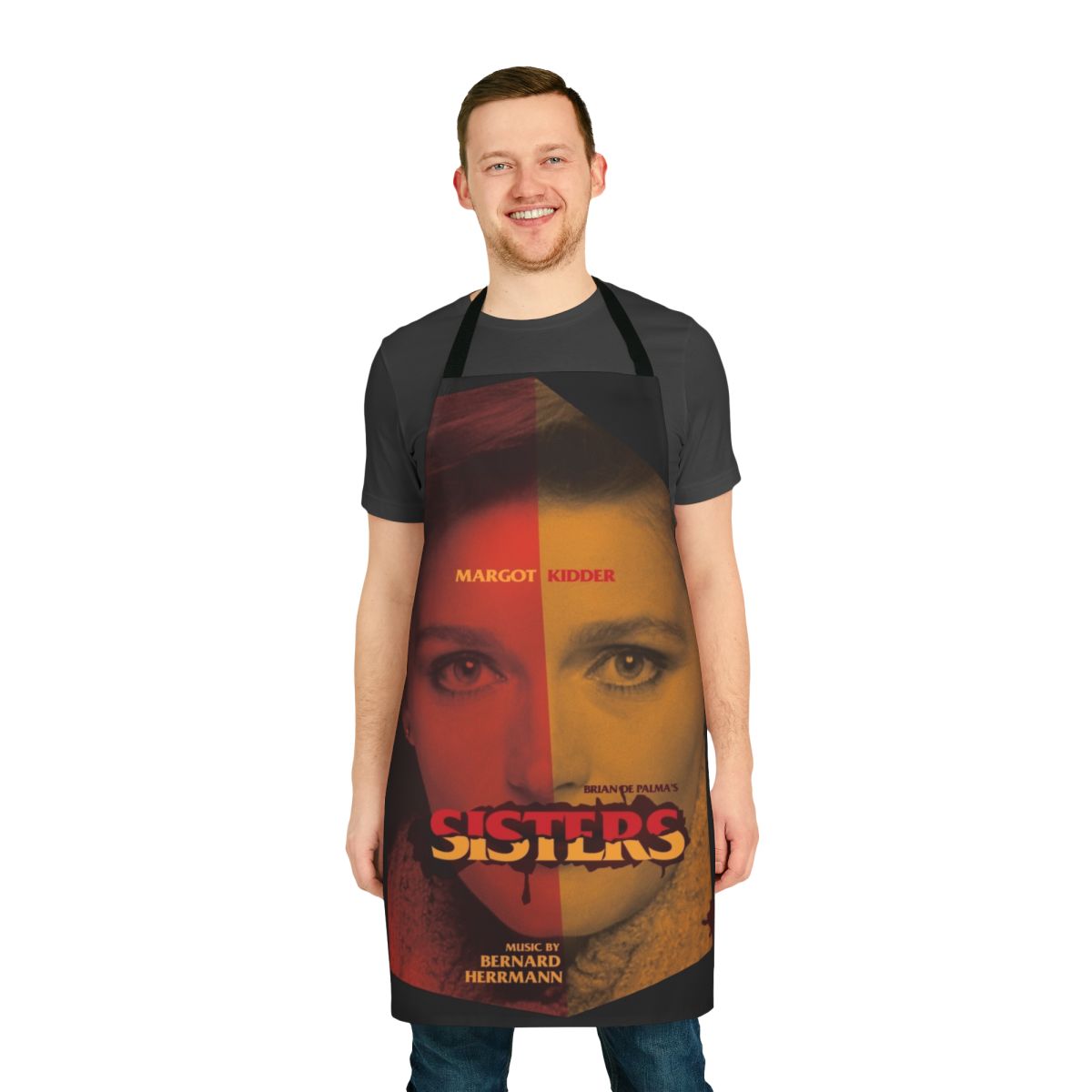 Kitchen apron inspired by the thriller film Sisters directed by Brian De Palma
