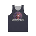 Unisex tank top with throwable design