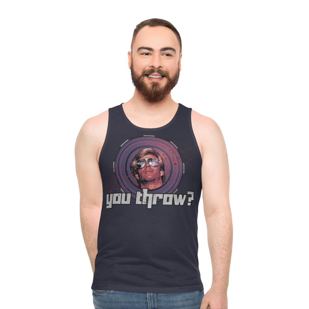 Unisex tank top with throwable design