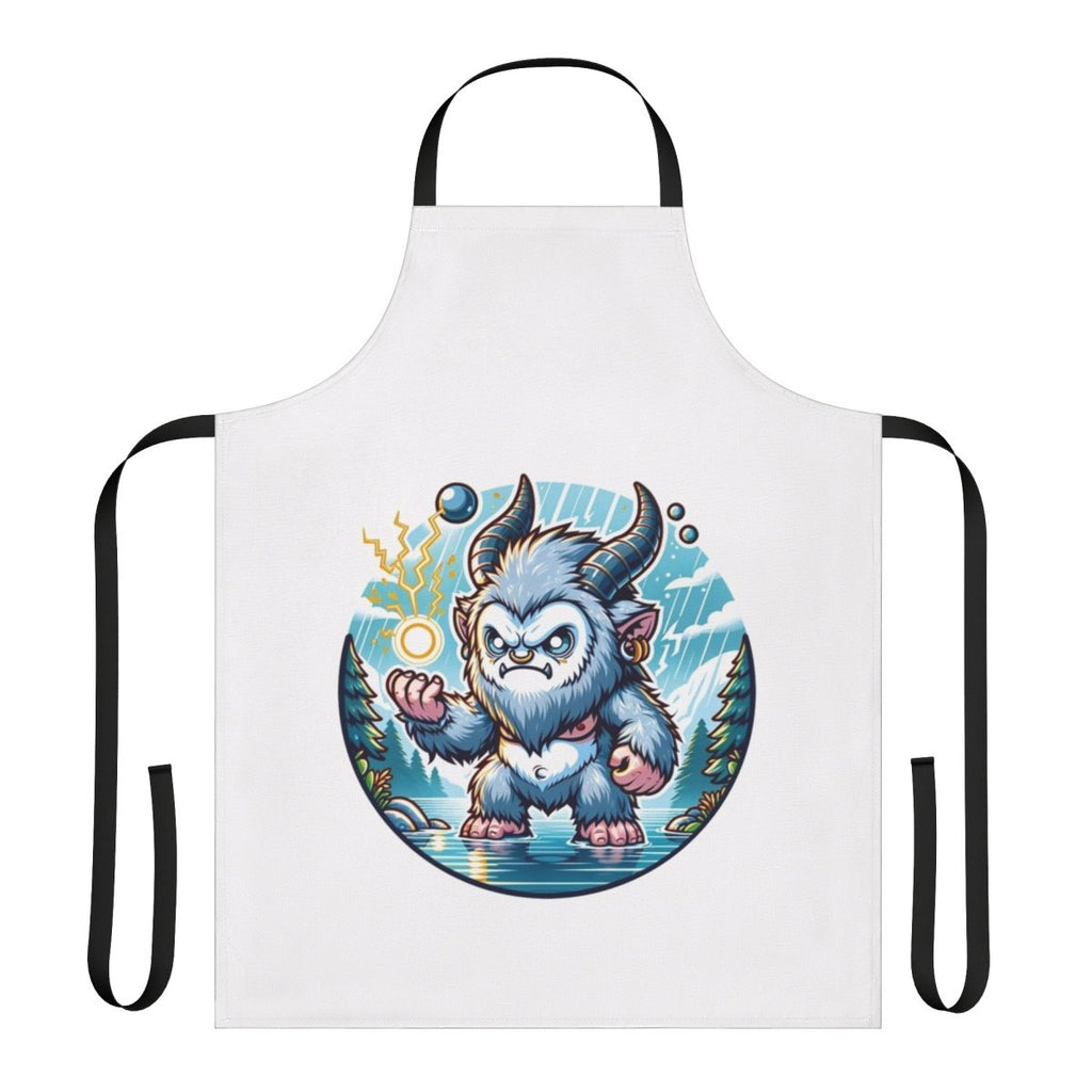 Thunderous Silver Ape Fantastical Apron featuring a legendary, mythical creature