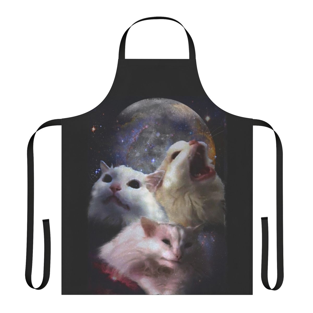 Apron featuring a Thurston Moon Cats meme design