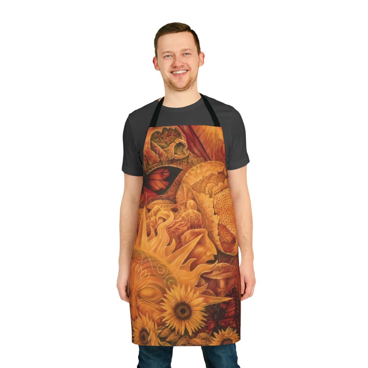 Tiamat-themed wild honey metal apron featuring the band's iconic imagery