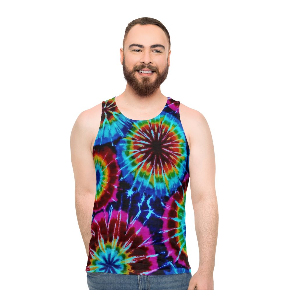 Colorful tie dye unisex tank top