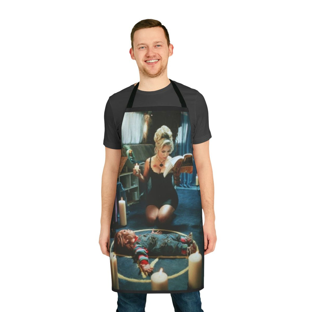 Tiffany and Chucky horror movie inspired apron