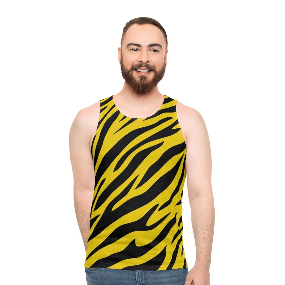 Unisex tank top featuring a vibrant tiger stripes pattern