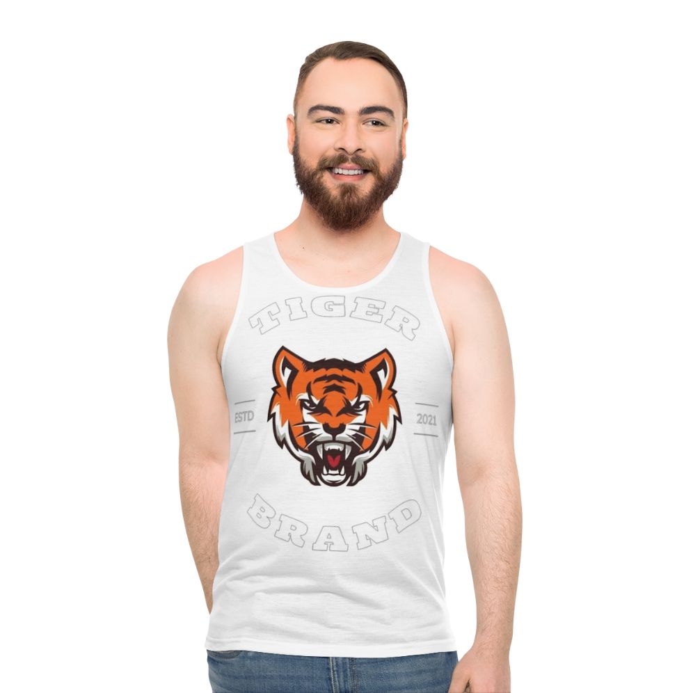 Colorful tiger print unisex tank top
