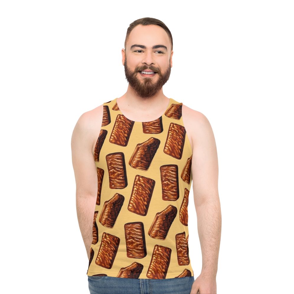 Unisex tank top with Australian Tim Tam biscuit pattern