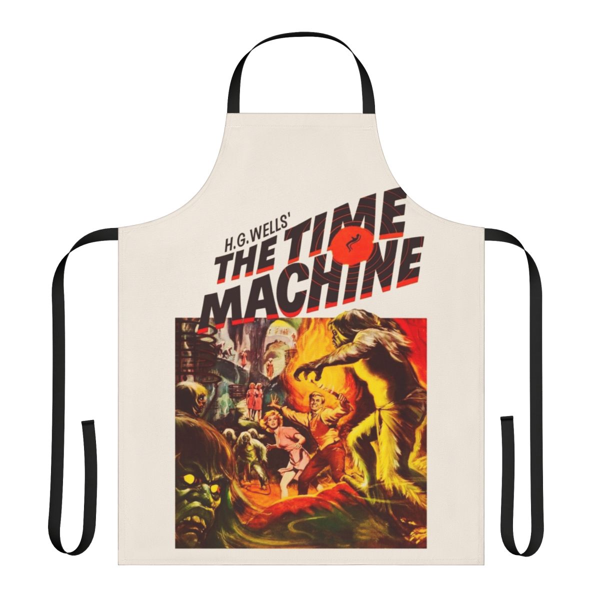 Vintage-inspired apron featuring imagery from the cult classic time travel sci-fi film