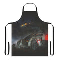 Retro-inspired time travel apron featuring a Delorean design