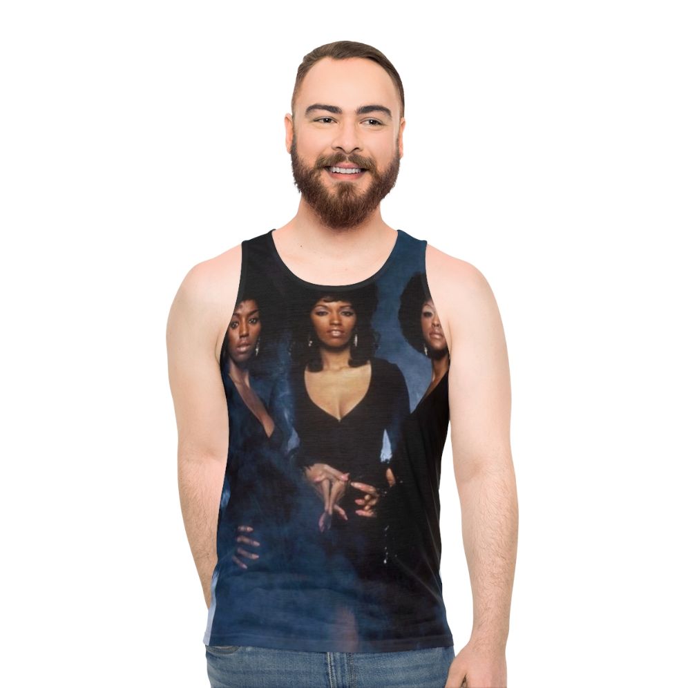 Unisex tank top featuring classic soul music design