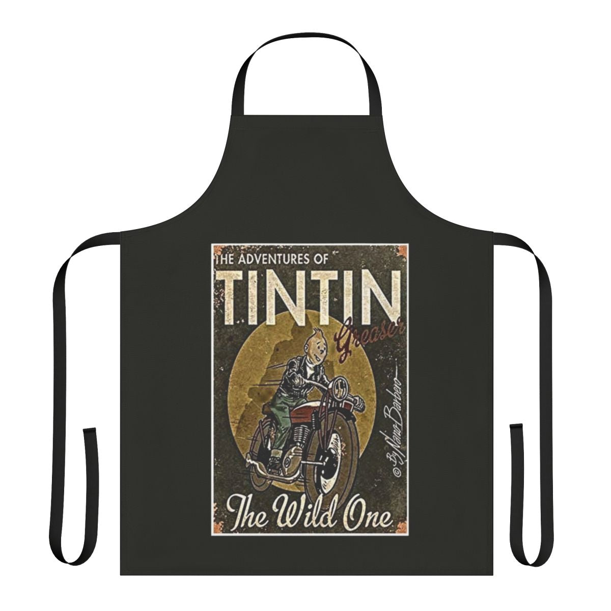 Tin Tin inspired apron with a unique and eye-catching design