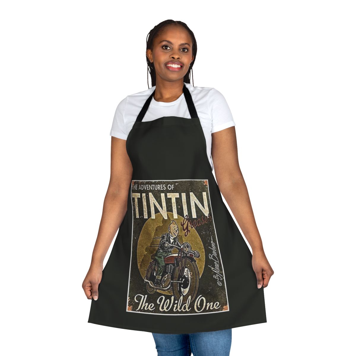 Tin Tin inspired apron with a unique and eye-catching design