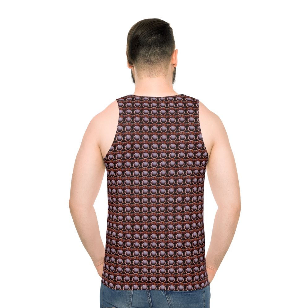 Toffifee unisex tank top with abstract blue rose pattern