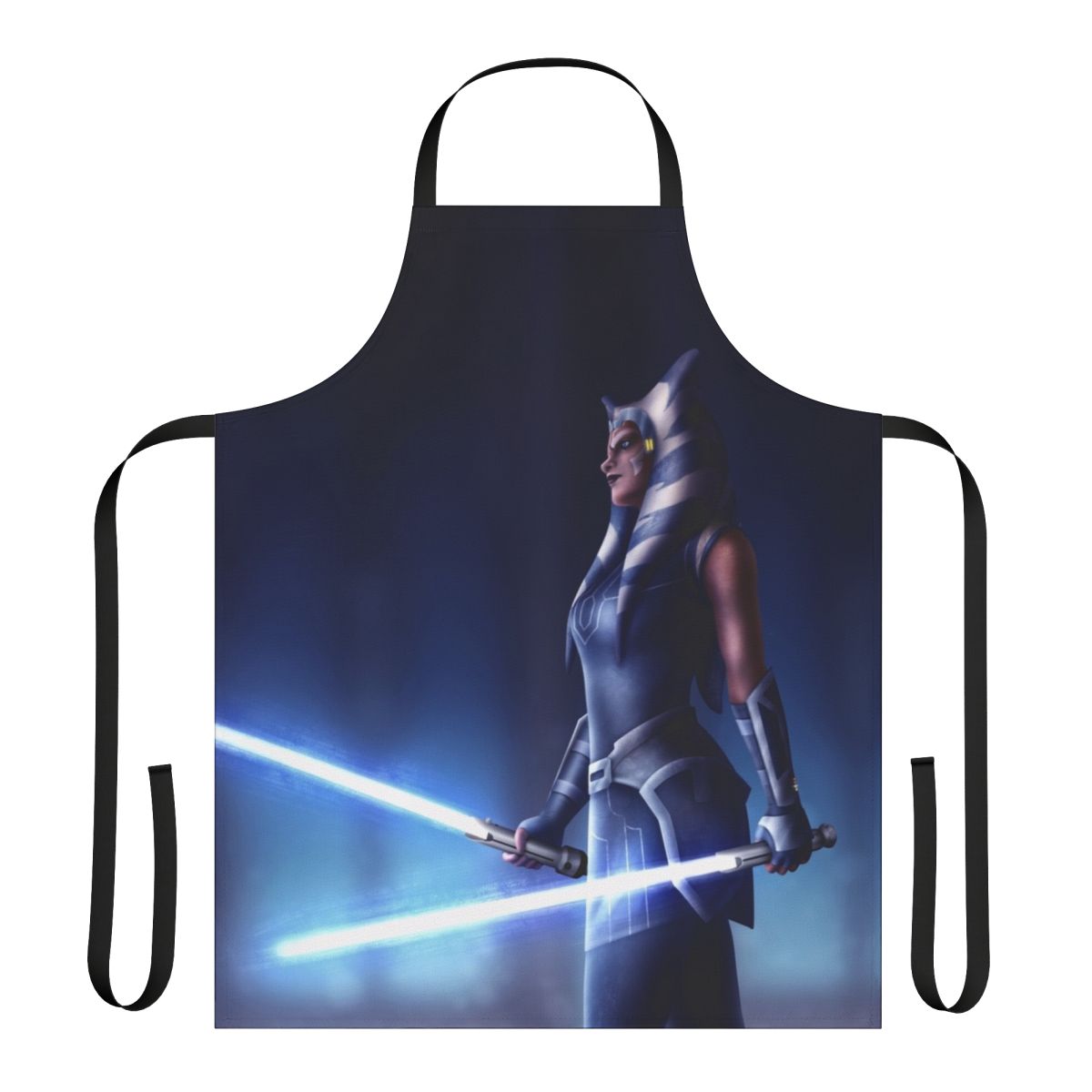 Ahsoka Tano inspired apron featuring togruta jedi attire and lightsaber design