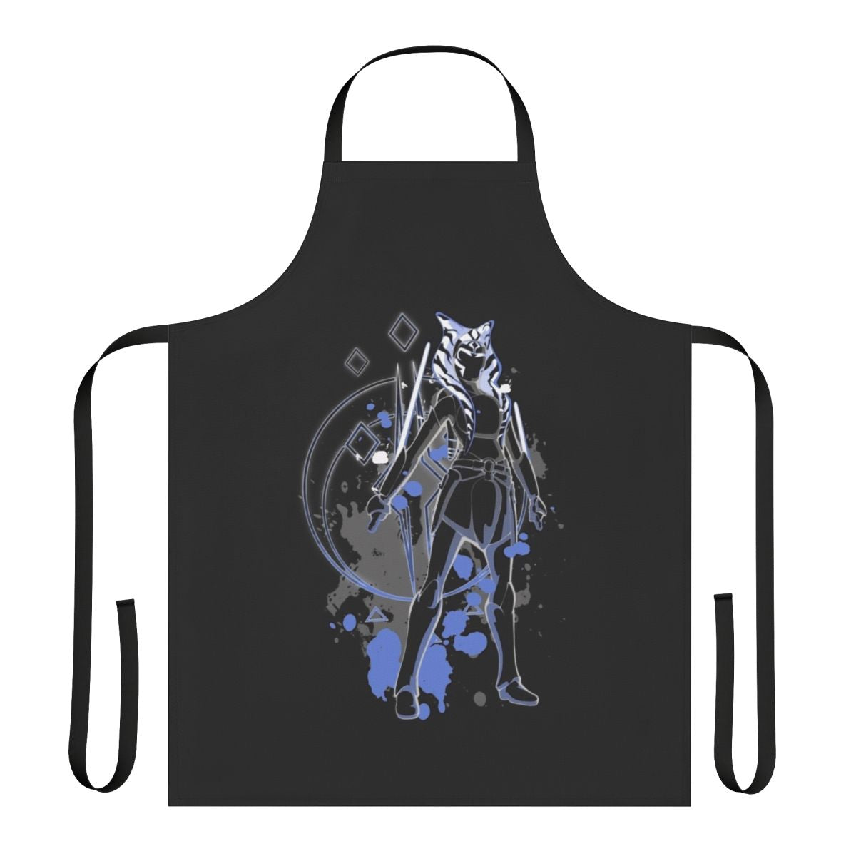 Apron featuring a silhouette sketch design of Ahsoka Tano, a Togruta Jedi from the Star Wars universe.