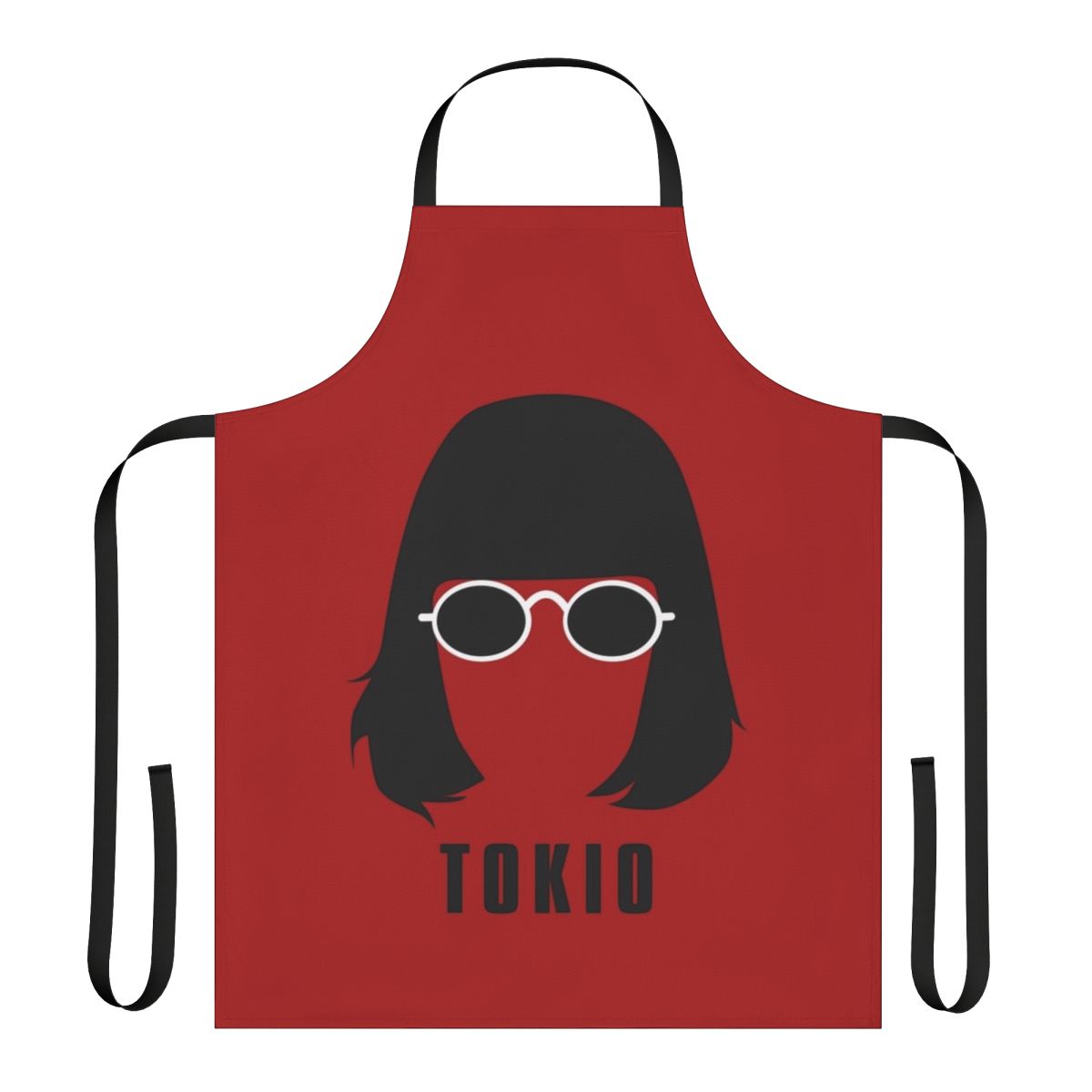 Tokio-inspired apron with iconic money heist characters and symbols