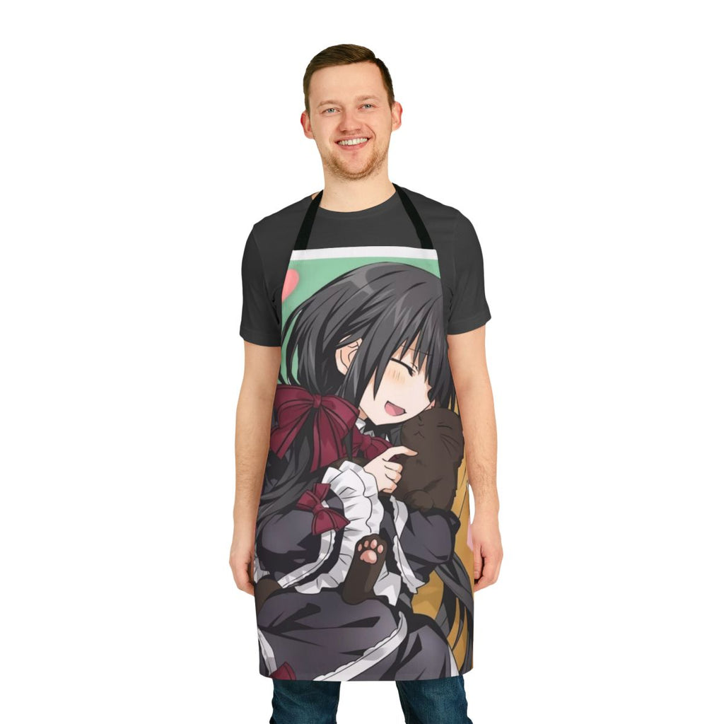 Tokisaki Kurumi inspired anime-style apron with cute cat and kawaii design