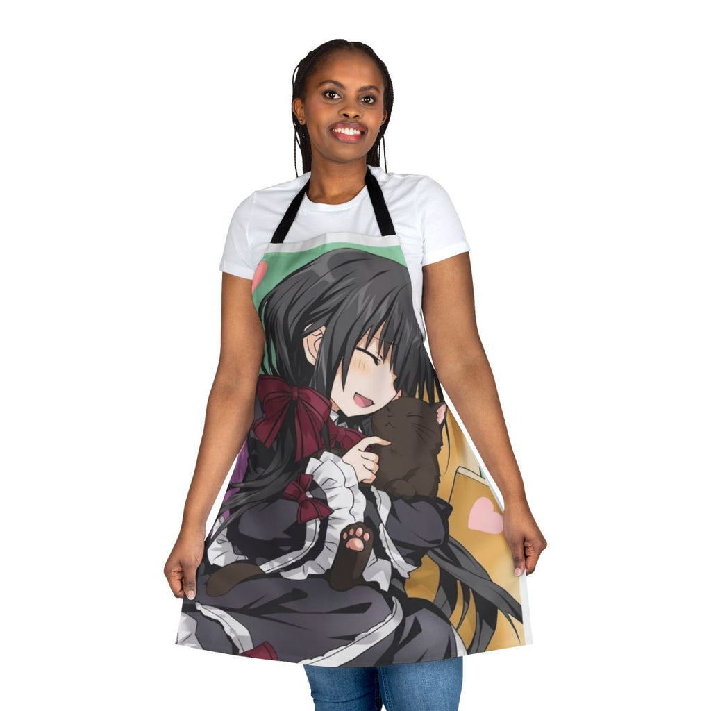 Tokisaki Kurumi inspired anime-style apron with cute cat and kawaii design