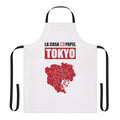 Tokyo-inspired paper house design apron with Money Heist graphics