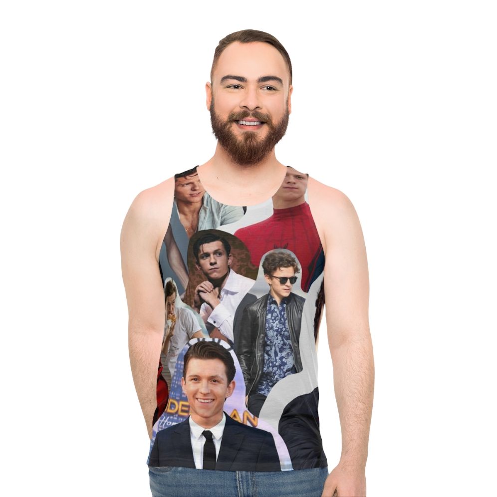 Tom Holland Spider-Man Superhero Collage Unisex Tank Top