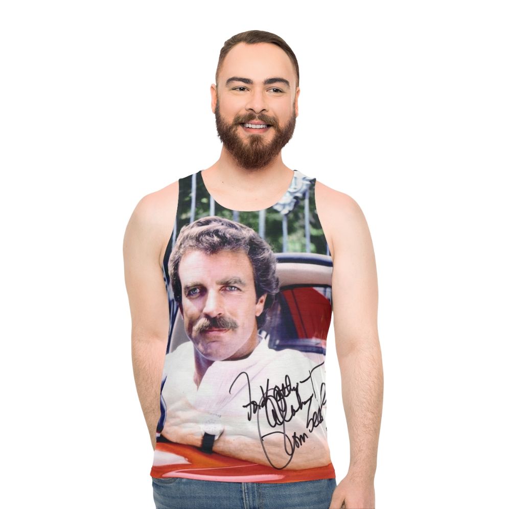 Signed Tom Selleck Celebrity Unisex Tank Top