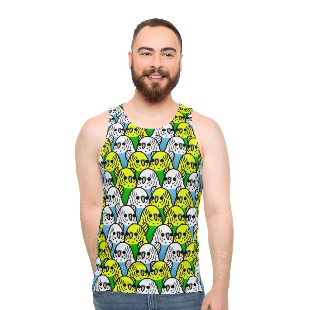 Too Many Birds Budgie Squad Unisex Tank Top