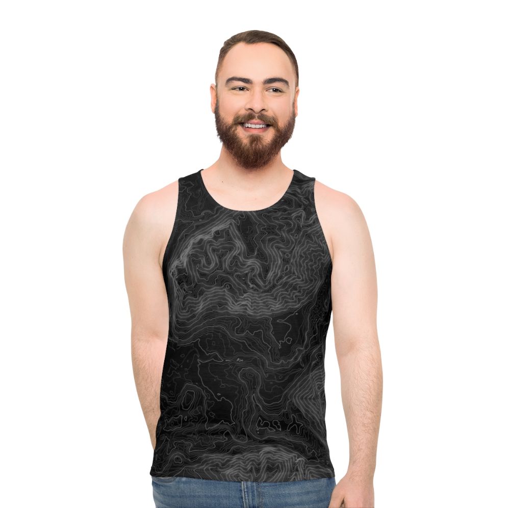 Topographic map unisex tank top