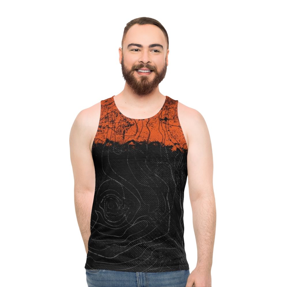 Topographic unisex tank top