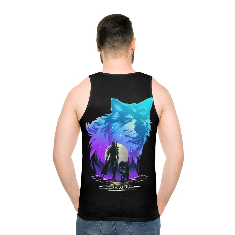 Unisex fantasy tank top with Torgal the wolf design