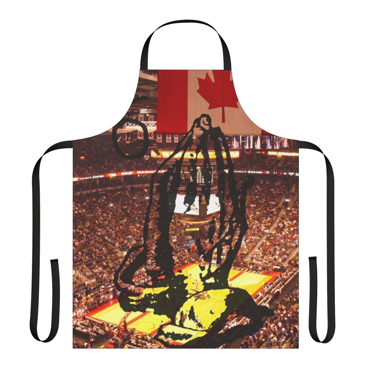 Toronto Raptors-themed kitchen apron featuring city skyline and 6 God branding