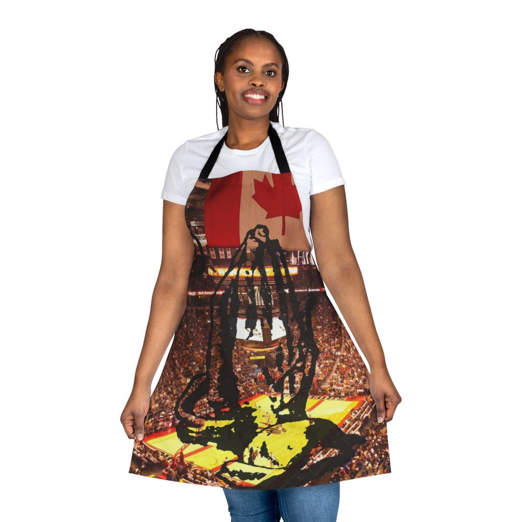 Toronto Raptors-themed kitchen apron featuring city skyline and 6 God branding