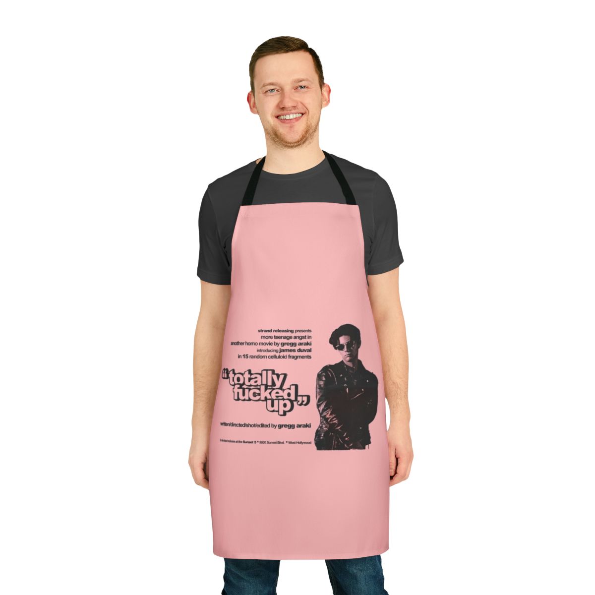 Vintage 90s style apron with "Totally F Ed Up" graphic, inspired by cult movies like The Doom Generation.