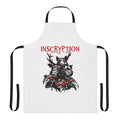 Apron featuring a stylized totemic design inspired by the Inscryption game logo