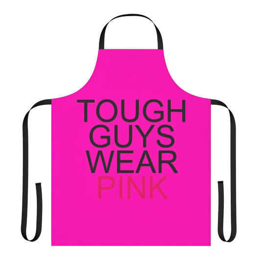 Tough guys wearing an infected pink shirt apron