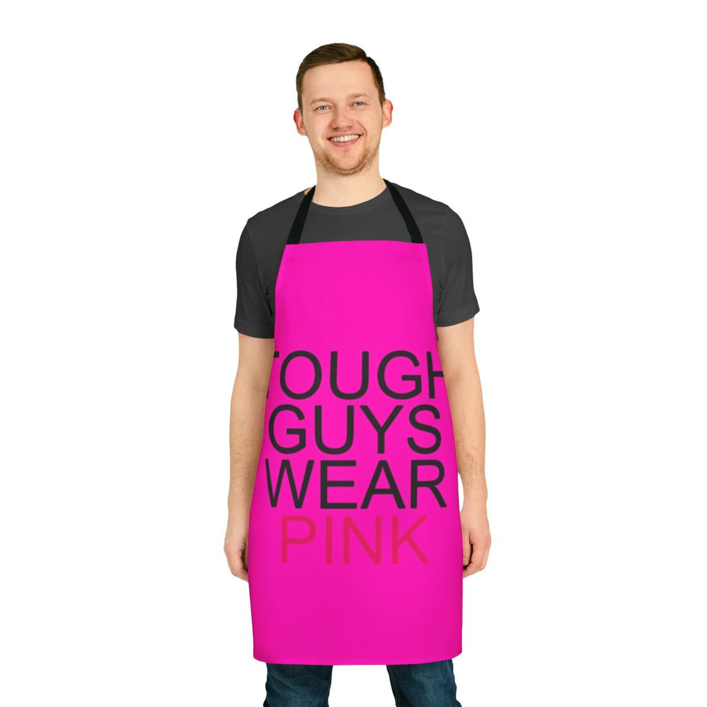 Tough guys wearing an infected pink shirt apron