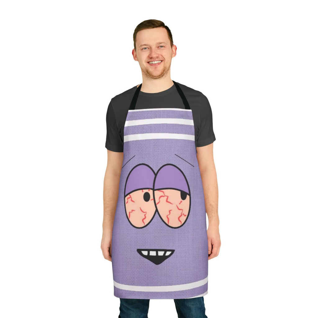 Towelie-themed apron with cartoon design inspired by South Park