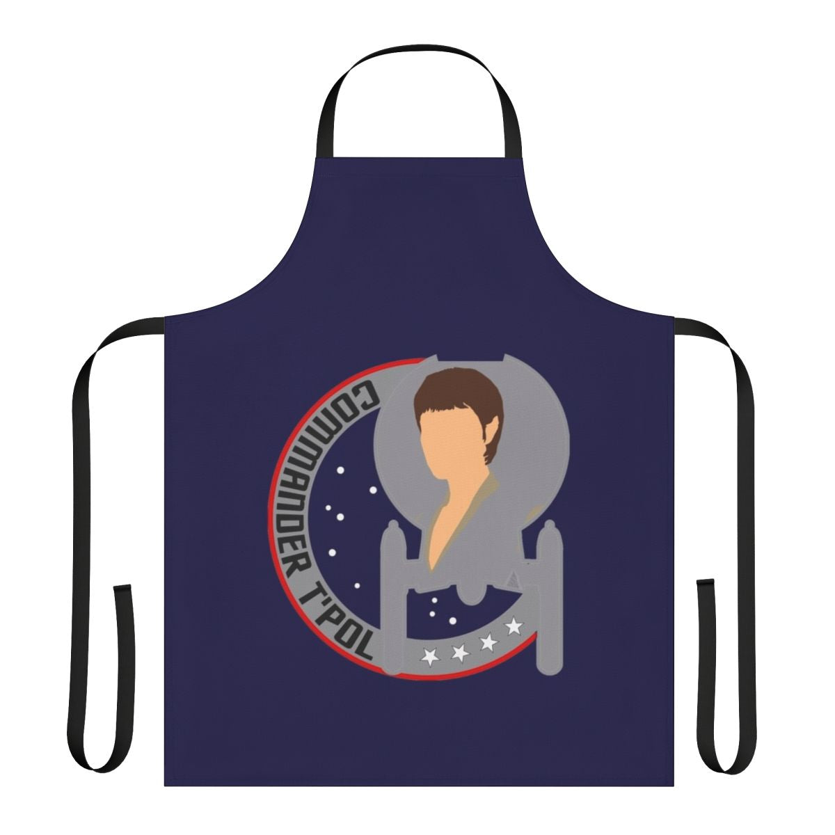 T'Pol inspired Star Trek Enterprise apron featuring the Vulcan officer from the popular sci-fi TV series.