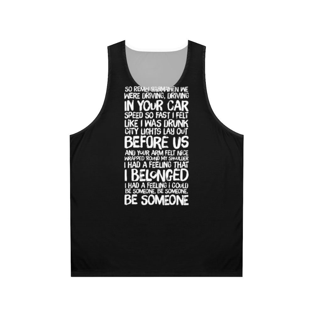 Tracy Chapman 'Fast Car' Lyrics Unisex Tank Top