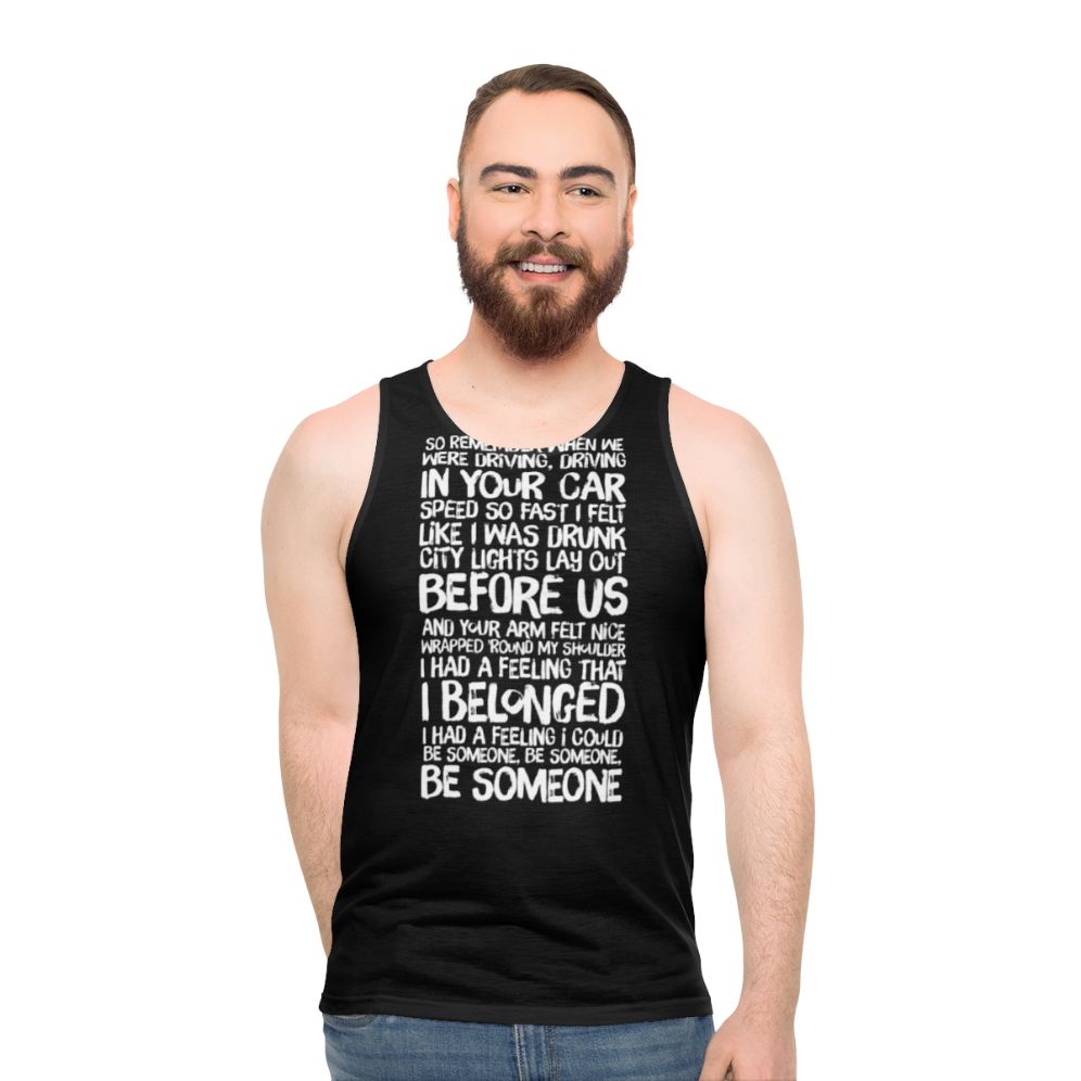 Tracy Chapman 'Fast Car' Lyrics Unisex Tank Top