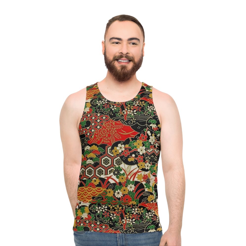 Traditional Japanese pattern unisex tank top