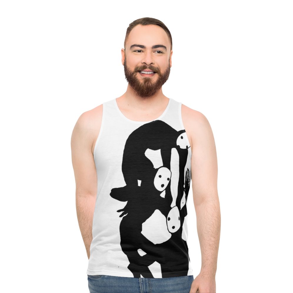 Tragedian from Pathologic unisex black and white tank top