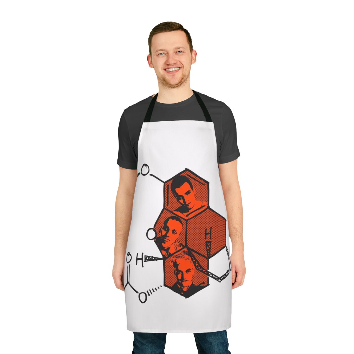 Trainspotting-themed kitchen apron with drug and Scottish culture references