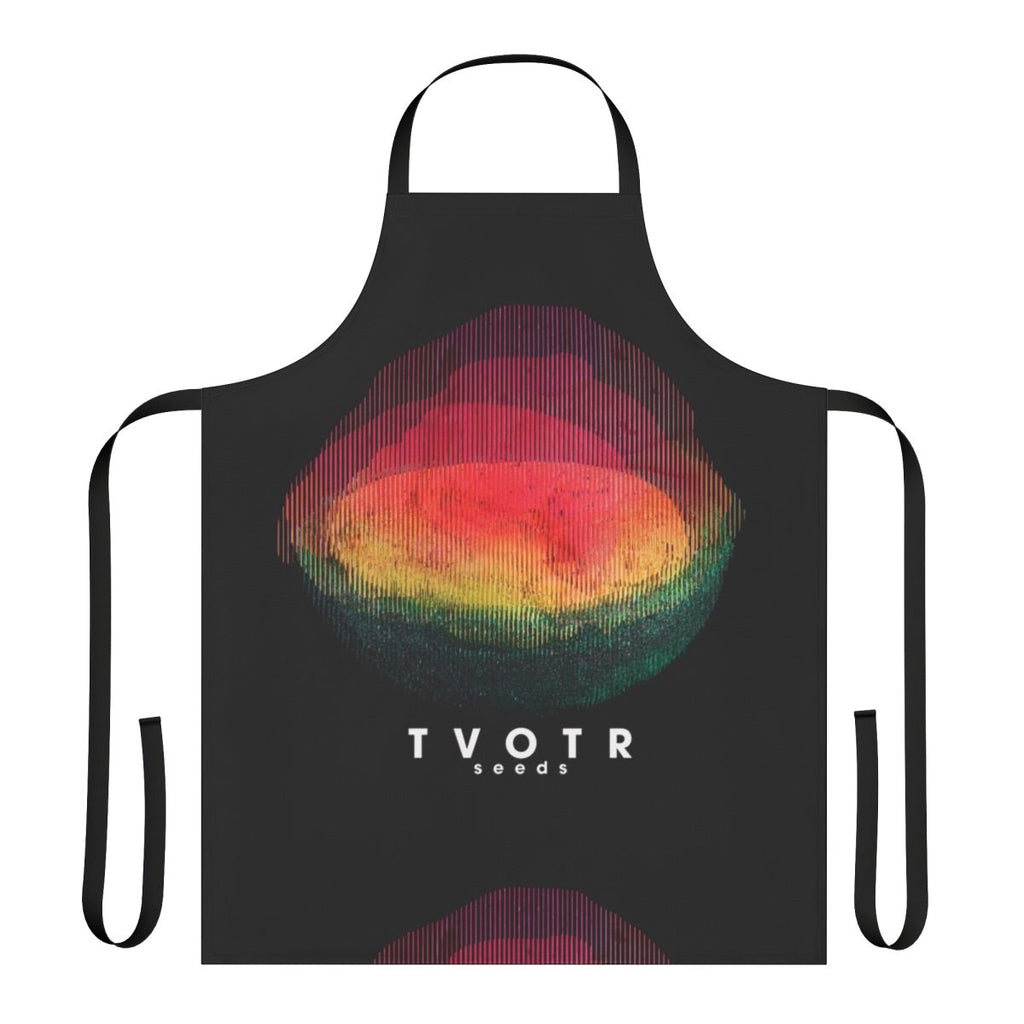 Tranpri-inspired apron featuring TV on the Radio band logo and tour imagery