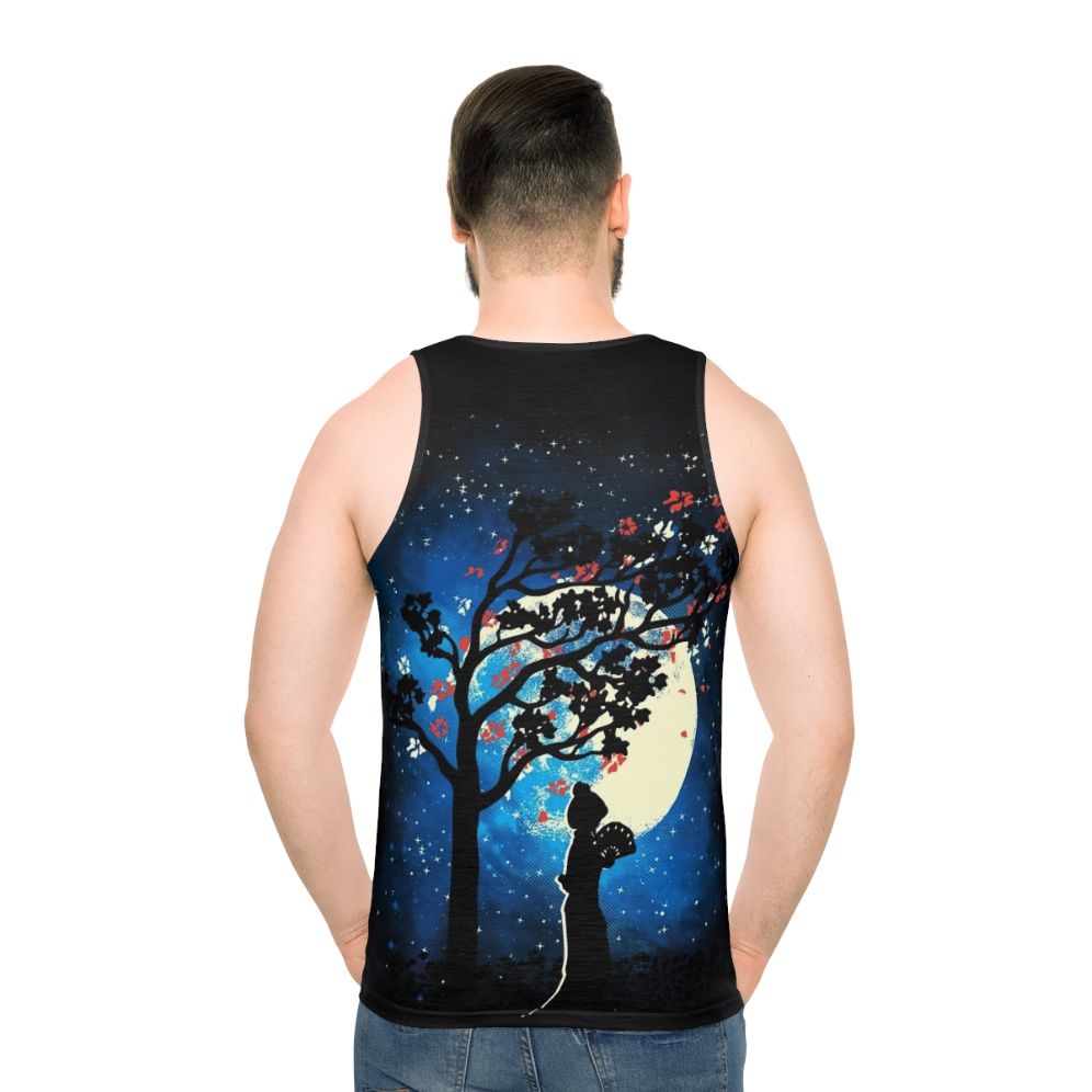 Tranquility unisex tank top with cherry blossom design