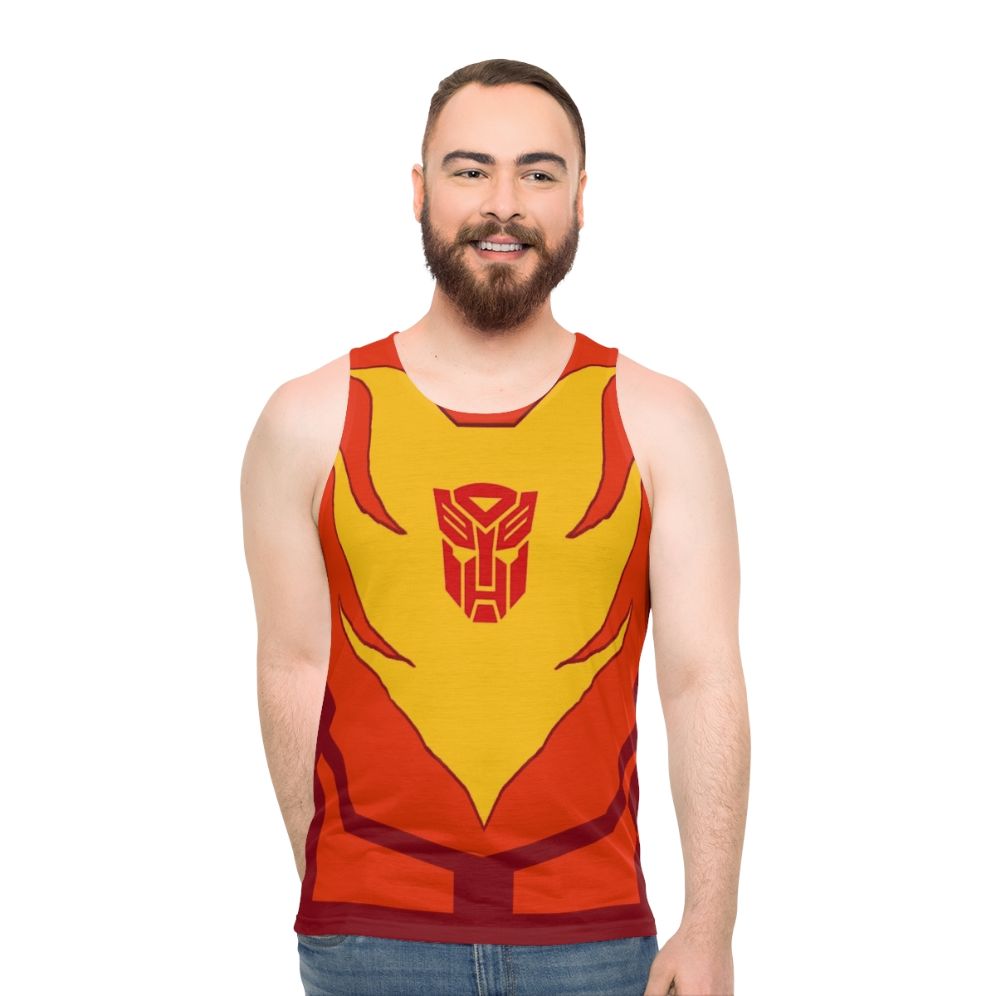 Transformers G1 Hot Rod Flames Unisex Tank Top