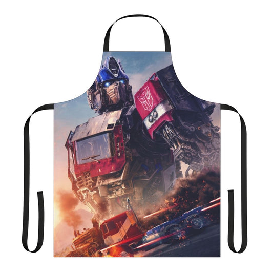 Transformers-inspired apron with robot characters