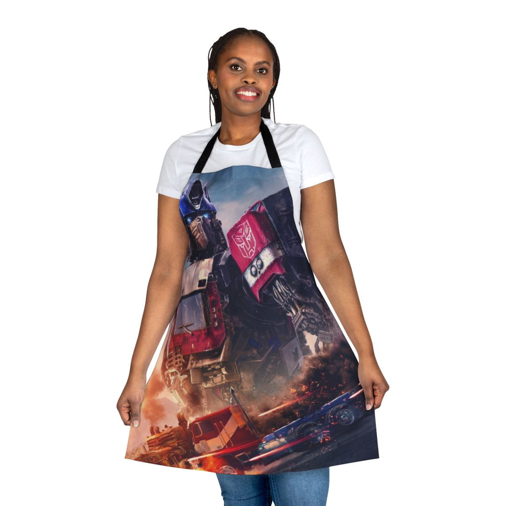 Transformers-inspired apron with robot characters