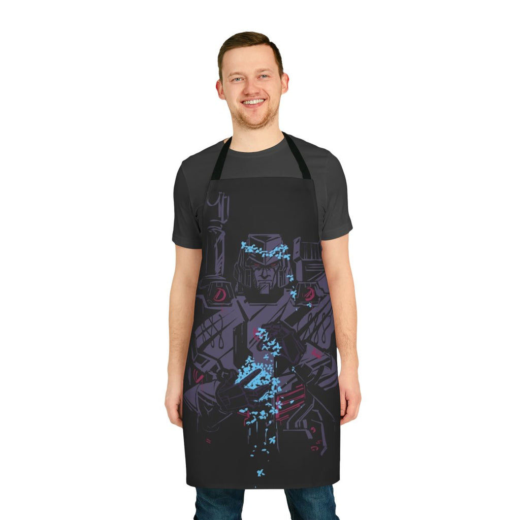 Transformers-inspired apron with a floral remembrance design